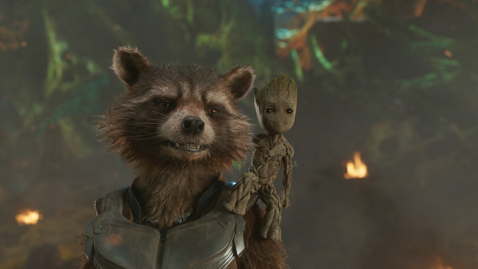 Rocket and Groot in a still from <em>Guardians of the Galaxy Vol. 2</em>