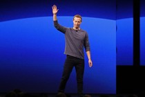 Mark Zuckerberg stands on stage at F8 2019.