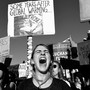 Demonstrators shout slogans during a global youth climate action strike in Madrid.