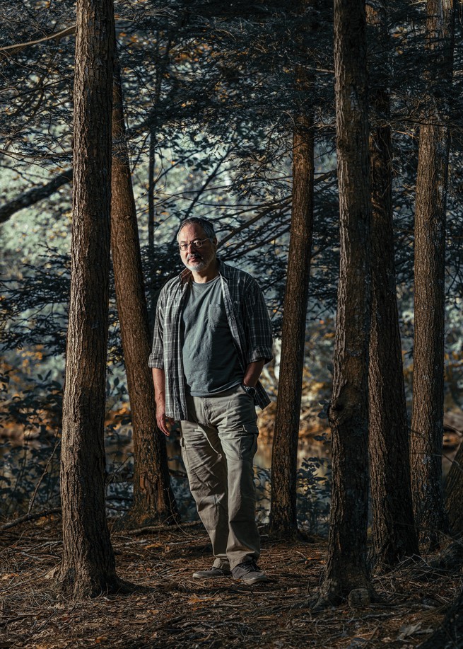 Peter Turchin, photographed in Connecticut’s Natchaug State Forest in October 2020