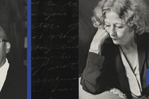 Black-and-white photos of Darryl Pinckney and Elizabeth Hardwick with handwritten text in the middle