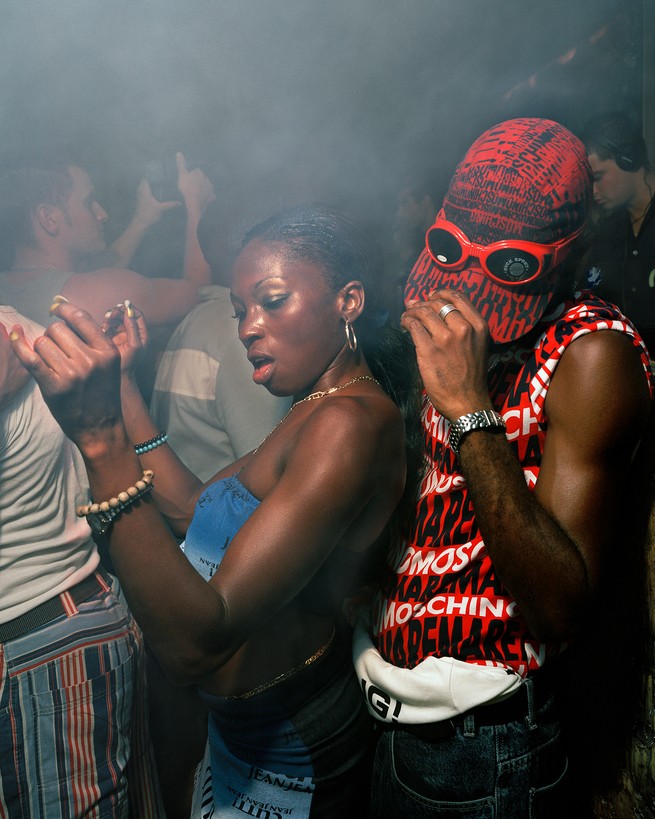 Attendees at a dance club