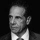 A black and white photo of Andrew Cuomo