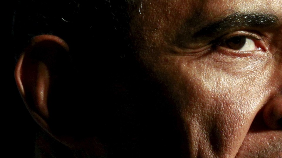 The right ear and eye of Barack Obama