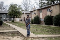 Novasha Miller outside her apartment in Memphis, Tennessee
