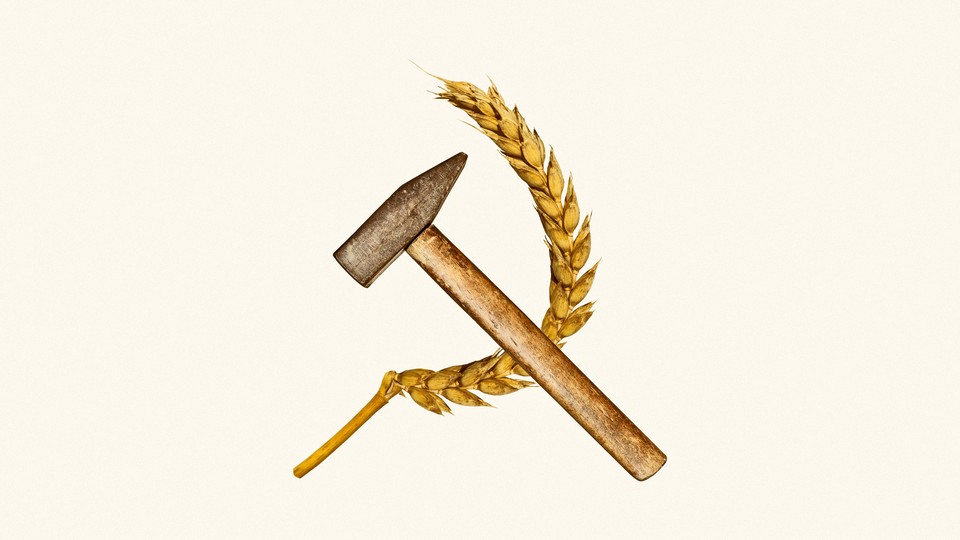 Illustration of a hammer and sickle