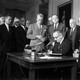 President Lyndon Johnson signs the Civil Rights Act on July 2, 1964.