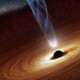 Artist's impression of a supermassive black hole