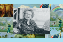 A headshot of Dr. Ruth K. Westheimer. The image is set into a frame featuring The Experiment’s show art.
