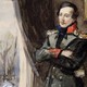 A watercolor painting of mikhail lermontov