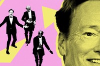 Collage of Conan O'Brien hosting the 2025 Oscars