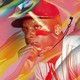 colorful photo illustration of Curt Flood