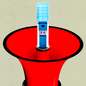 An illustration of a watercooler inside a megaphone