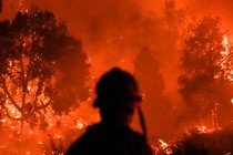 The Bridge Fire burns in Wrightwood, California, Sept. 10, 2024.