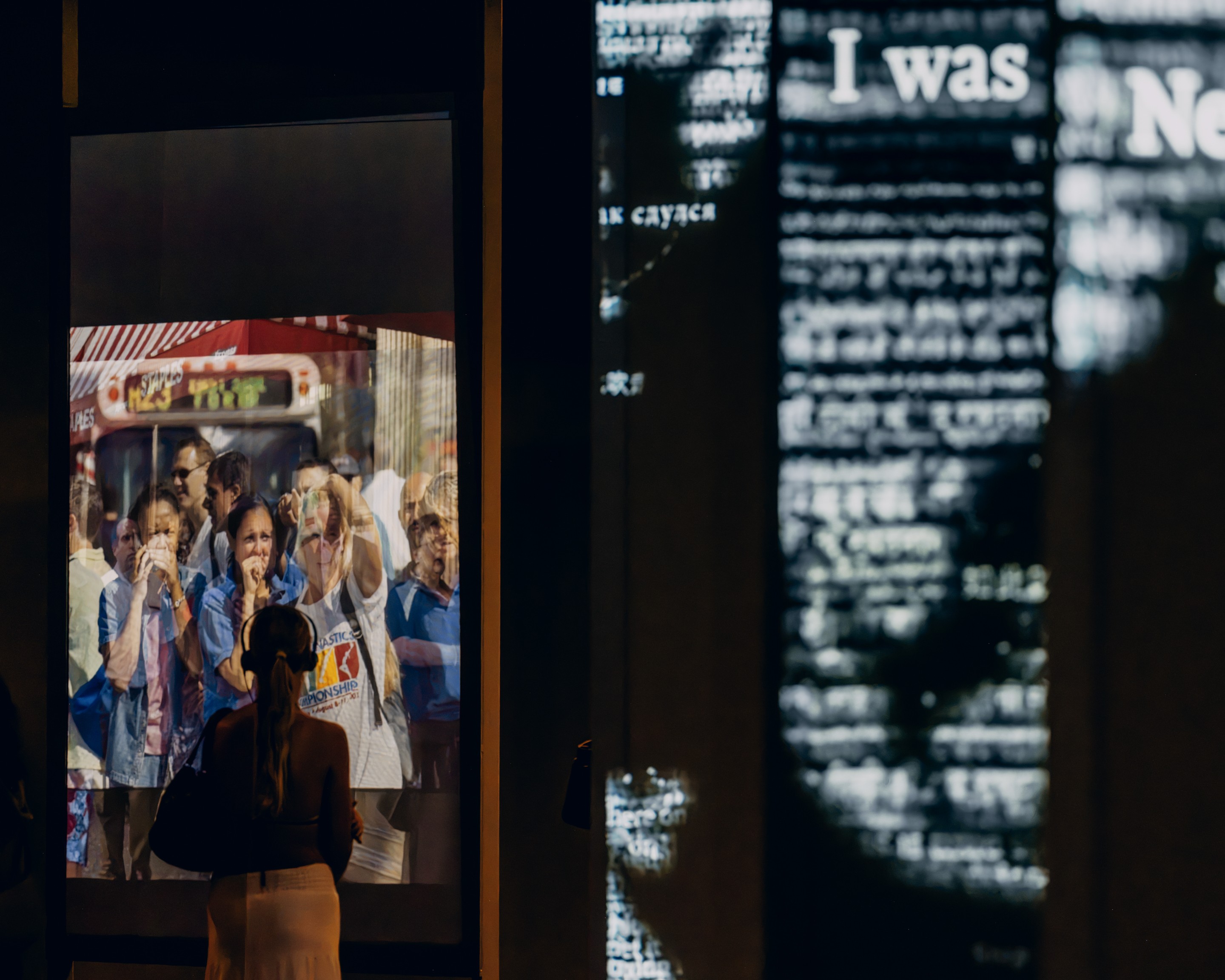 a person stands at a museum exhibit