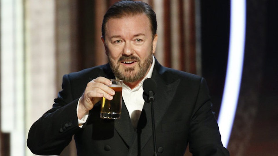 Ricky Gervais at The Golden Globes