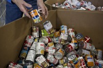 A box of canned food 