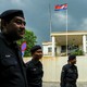 Malaysian Police officers in front of the North Korea embassy, following the murder of Kim Jong Nam, in Kuala Lumpur, Malaysia.