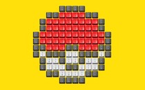 A Pokeball made of keyboard 0s and 1s