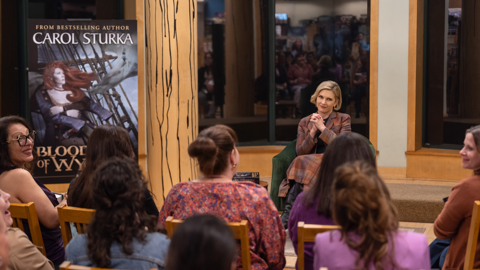 Rhea Seehorn in “Pluribus”