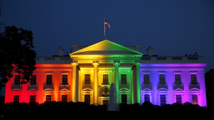 The White House lit up in rainbow colors following the Supreme Court's decision to legalize same-sex marriage in 2015.