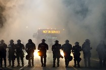 Riot police in Charlotte 