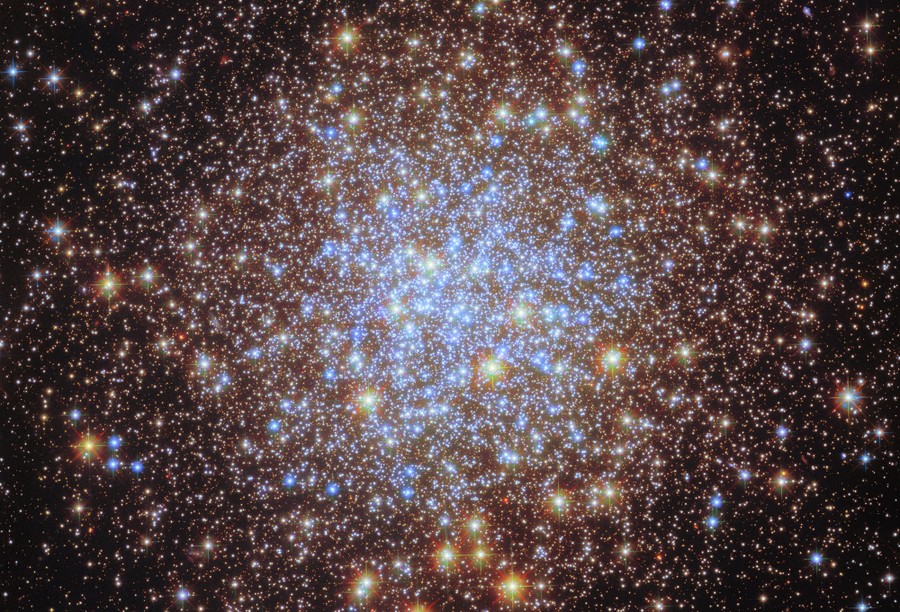 A densely-packed cluster of thousands of stars