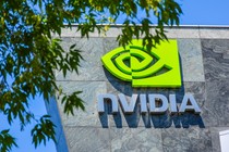 The logo of Nvidia on their office building