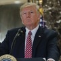 President Trump addresses reporters at Trump Tower.