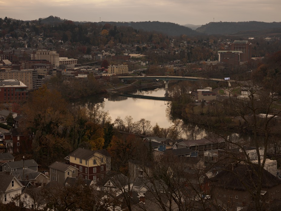 landscape of Morgantown, West Virginia