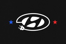 An illustration of the Hyundai logo with an electric plug at the bottom
