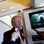 Donald Trump speaks on board Air Force One on Thursday