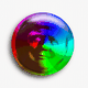 Trump's face in an Apple rainbow spinning wheel
