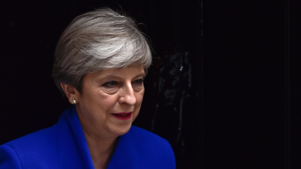 Britain's Primer Minister Theresa May leaves Downing Street.