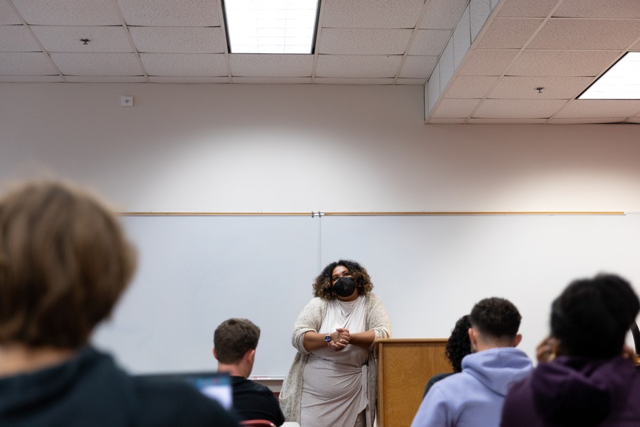 Picture of  Shantell Buggs teaching a class at Florida State’s College of Social Sciences and Public Policy.