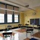 An empty classroom in Brooklyn.