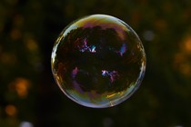 Photo of a soap bubble and reflections