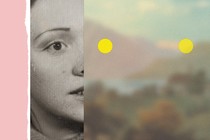 A woman's face against the blurred background of a countryside