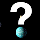 An illustration of planets orbiting beneath a question mark