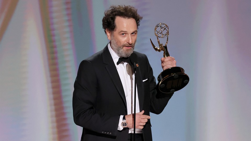 Matthew Rhys accepting an Emmy