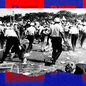 A photomontage with an image of the disorder outside the 1968 Democratic National Convention.
