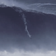 Maya Gabeira surfs a 73.5-foot wave on February 11 in Nazaré, Portugal.