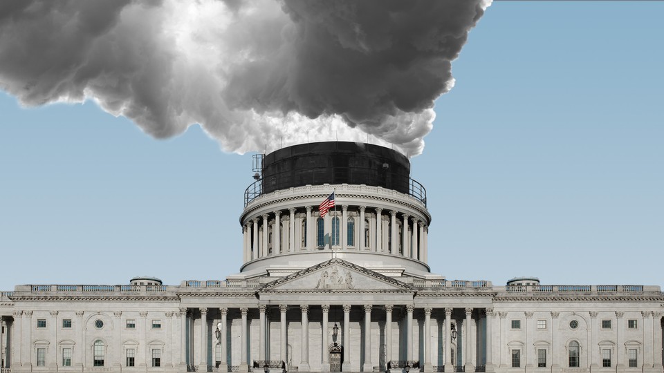the us capitold is being turned into a smoke stack