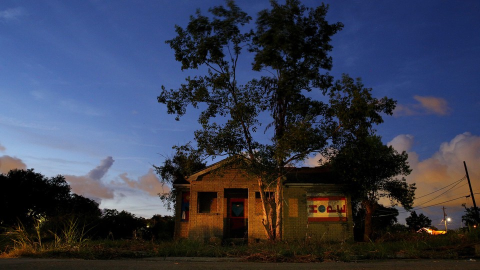 An abandoned house after Hurricane Katrina