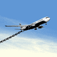 Illustration of a plane with heavy chains