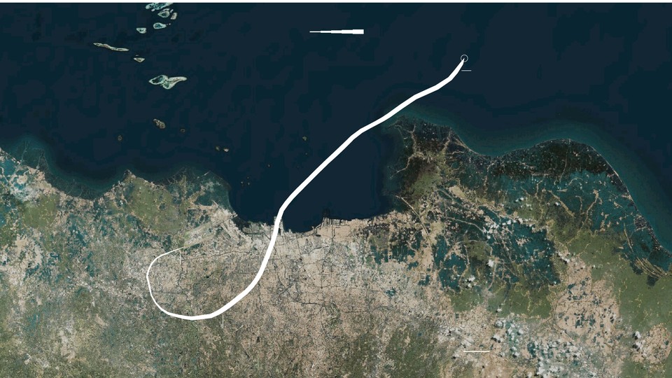 The course of the Lion Air flight that crashed off Indonesia in October 2018