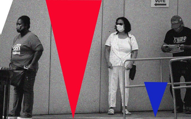 Voters waiting to cast their ballots.