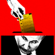 Illustration showing a hand inserting a ballot into a box that has Putin's face on it