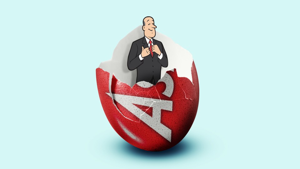An illustration of Jeeves from "Ask Jeeves" hatching out of an egg