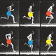 Illustration of streakers with colorful blots covering them